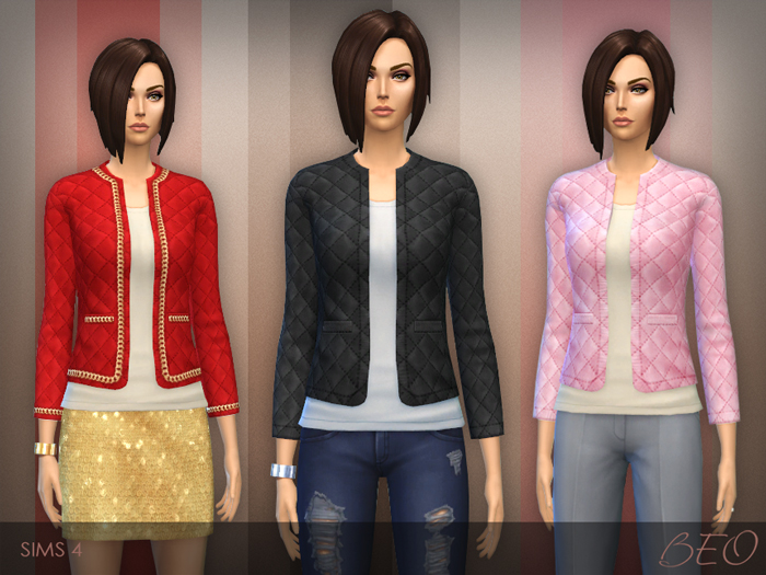Quilted jacket for The Sims 4 by BEO